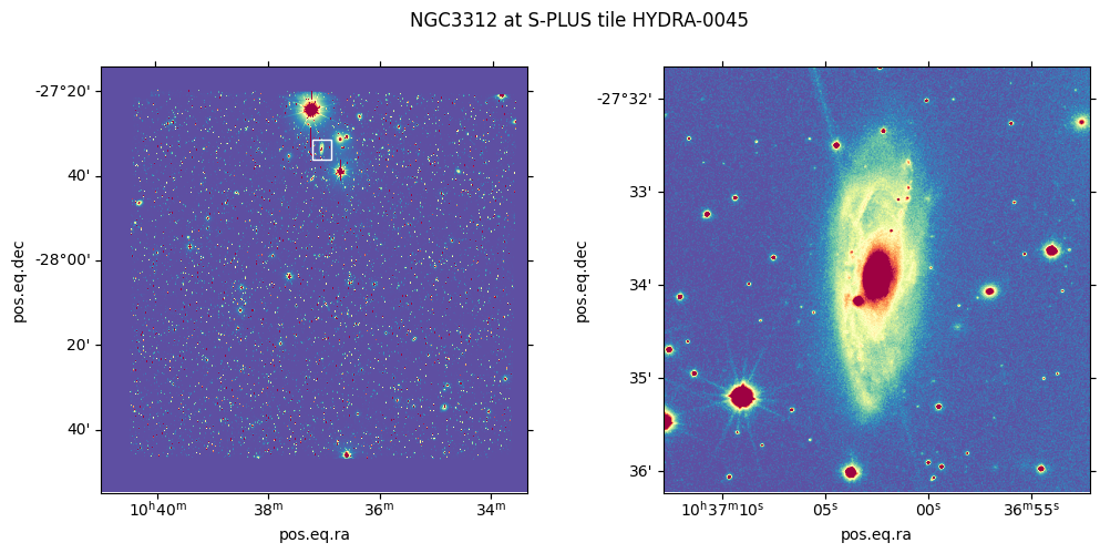 NGC3312 crop at HYDRA-0045 S-PLUS tile
